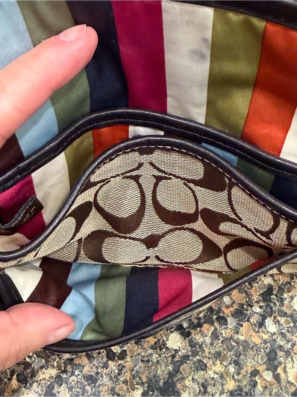 Coach Signature Canvas Wristlet in Brown and Tan - Picture 7 of 8